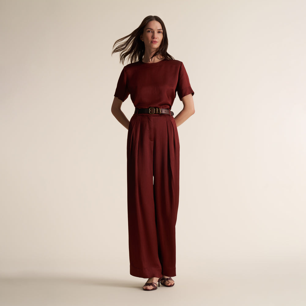 Bia Pleated Trouser, Redwood, image 6 of 14