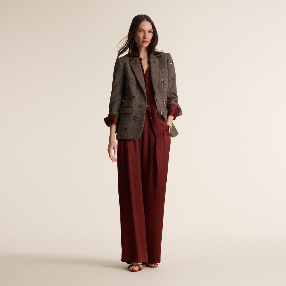 Bia Pleated Trouser, Redwood, image 11 of 14