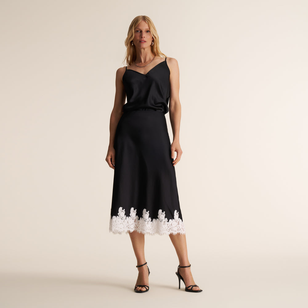 Orchard Slip Skirt, Black/Ivory, image 5 of 9