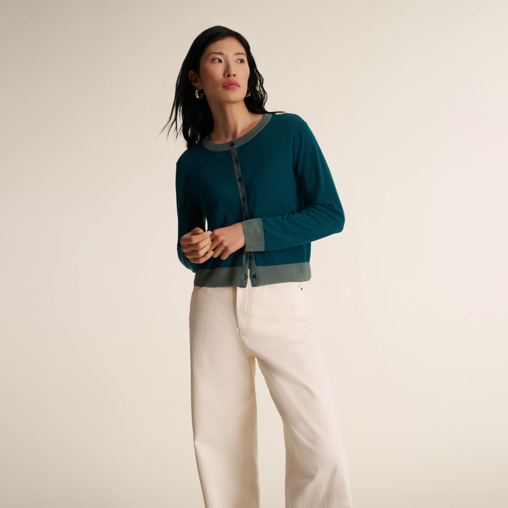 Clementine Cardigan, Deep Peacock, image 1 of 8