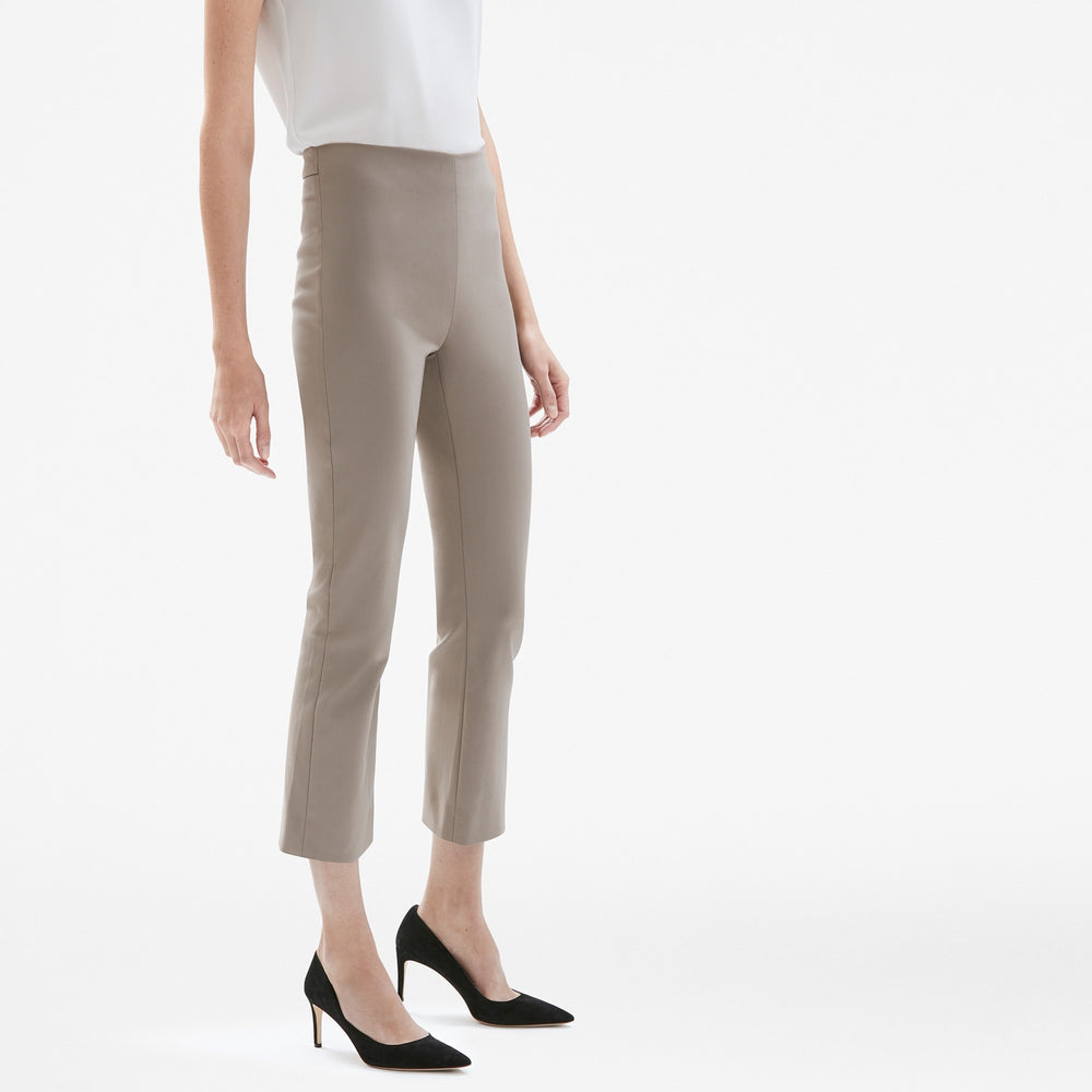 front image of a woman wearing the oshima pants in russet