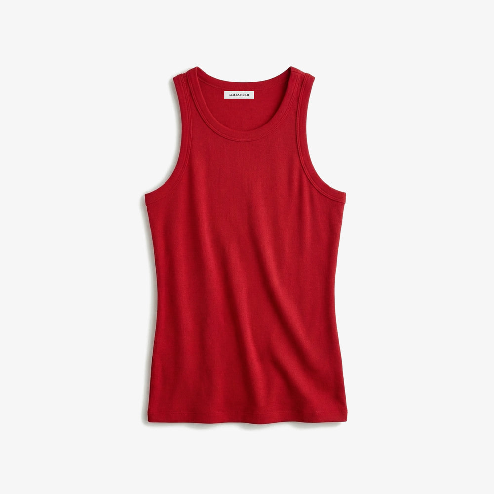 Red tank top on a white background