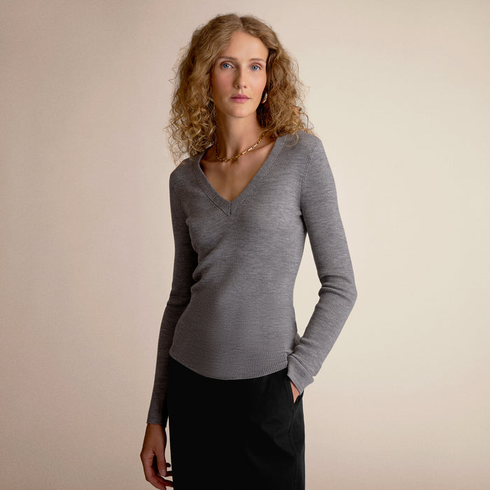 Yanka Fitted V-Neck Sweater