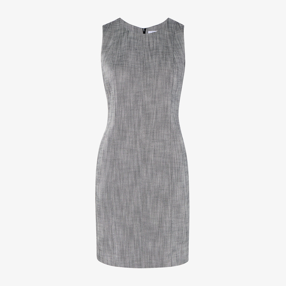 Packshot image of the carolina dress in Black/White Porto Weave