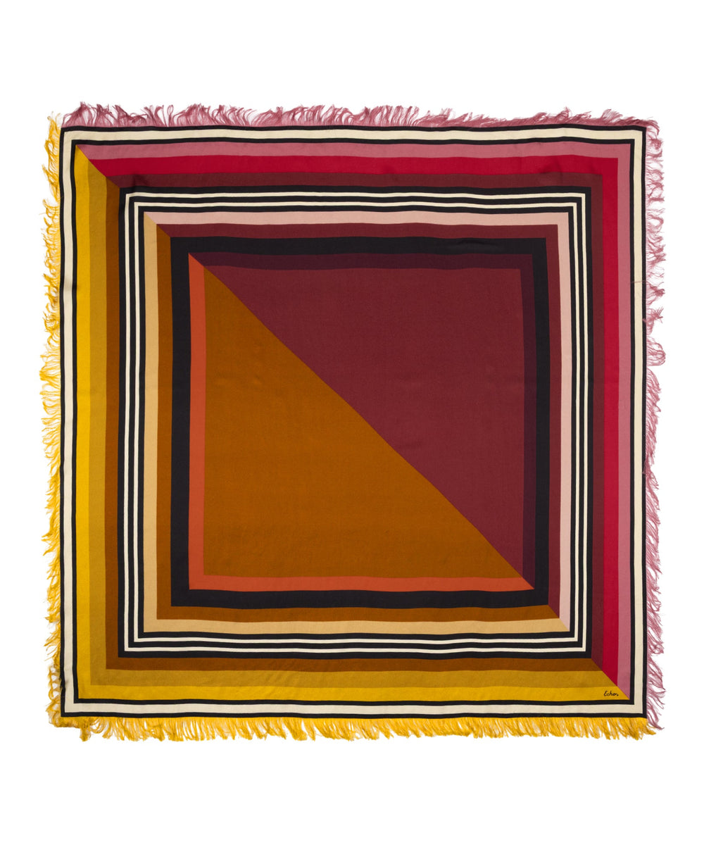 Echo Half and Half Oversized Silk Square Scarf