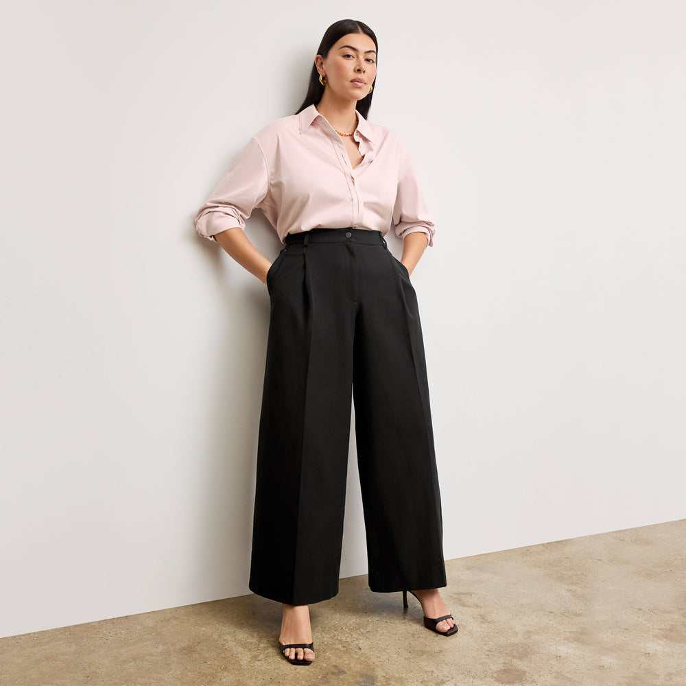 front image of a woman wearing the filomina top in tulip