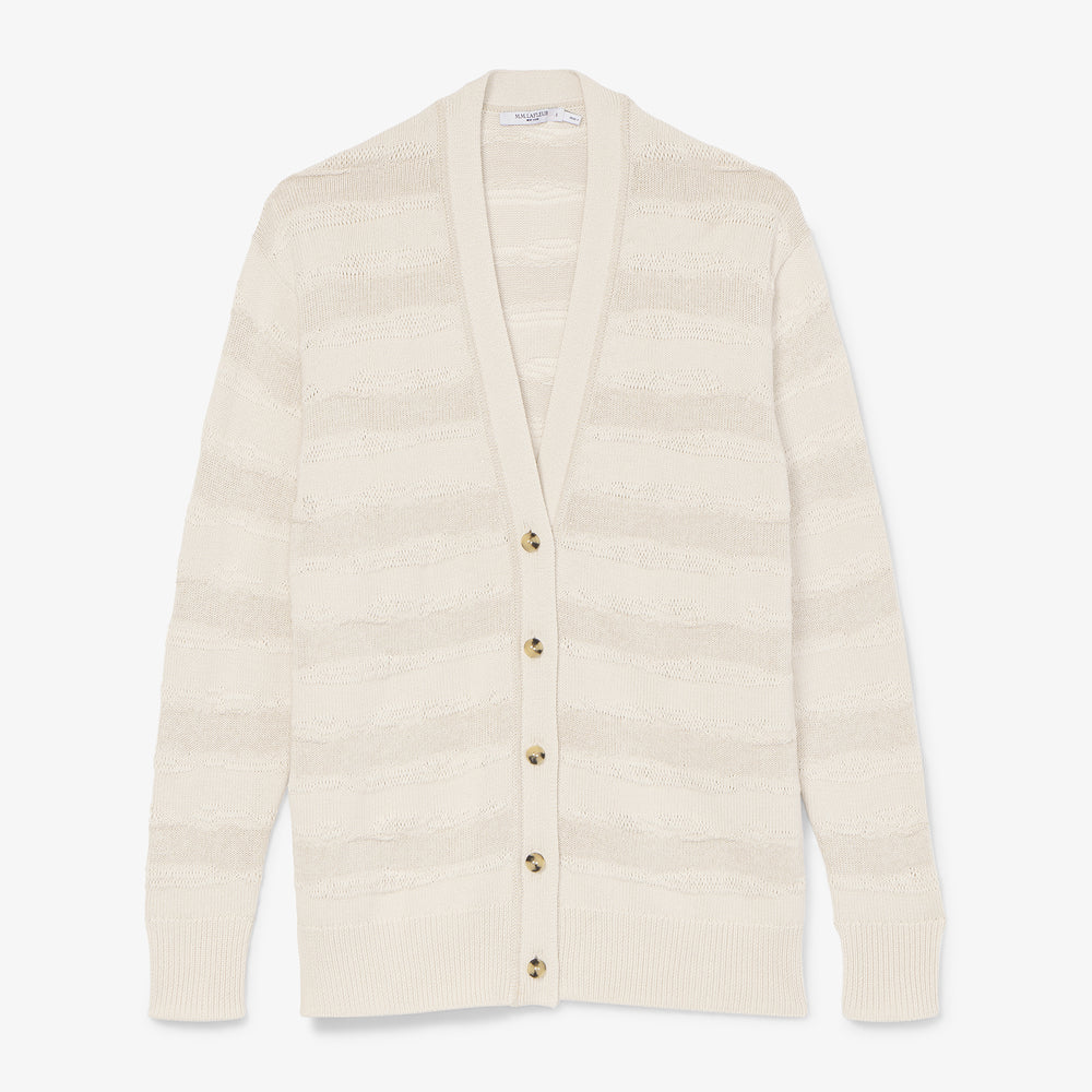 packshot image of the cookie cardigan in moonbeam