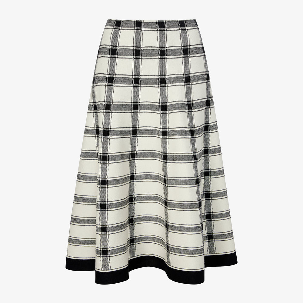 packshot image of the marlowe skirt in bold check