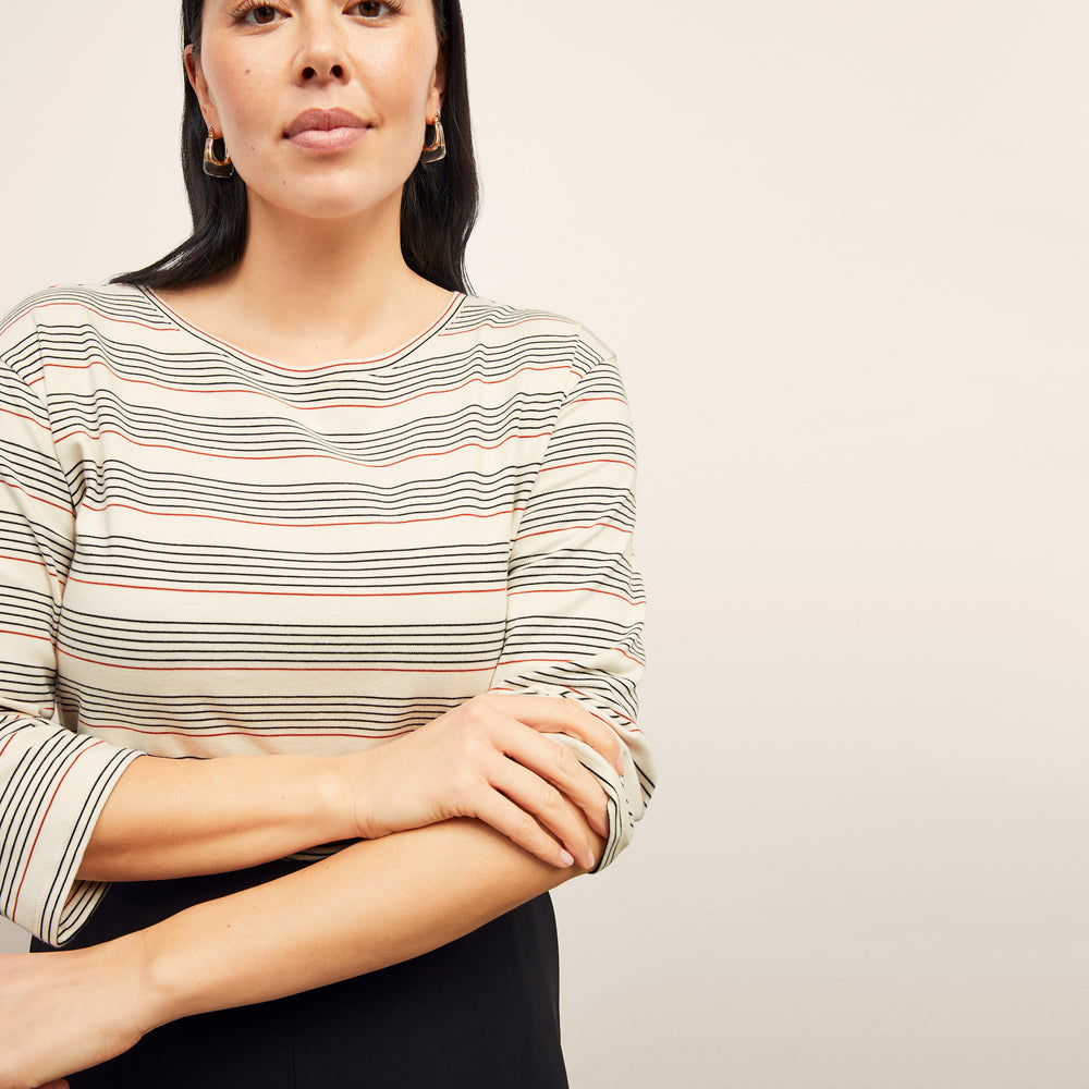 front image of a woman wearing the elena pant in black