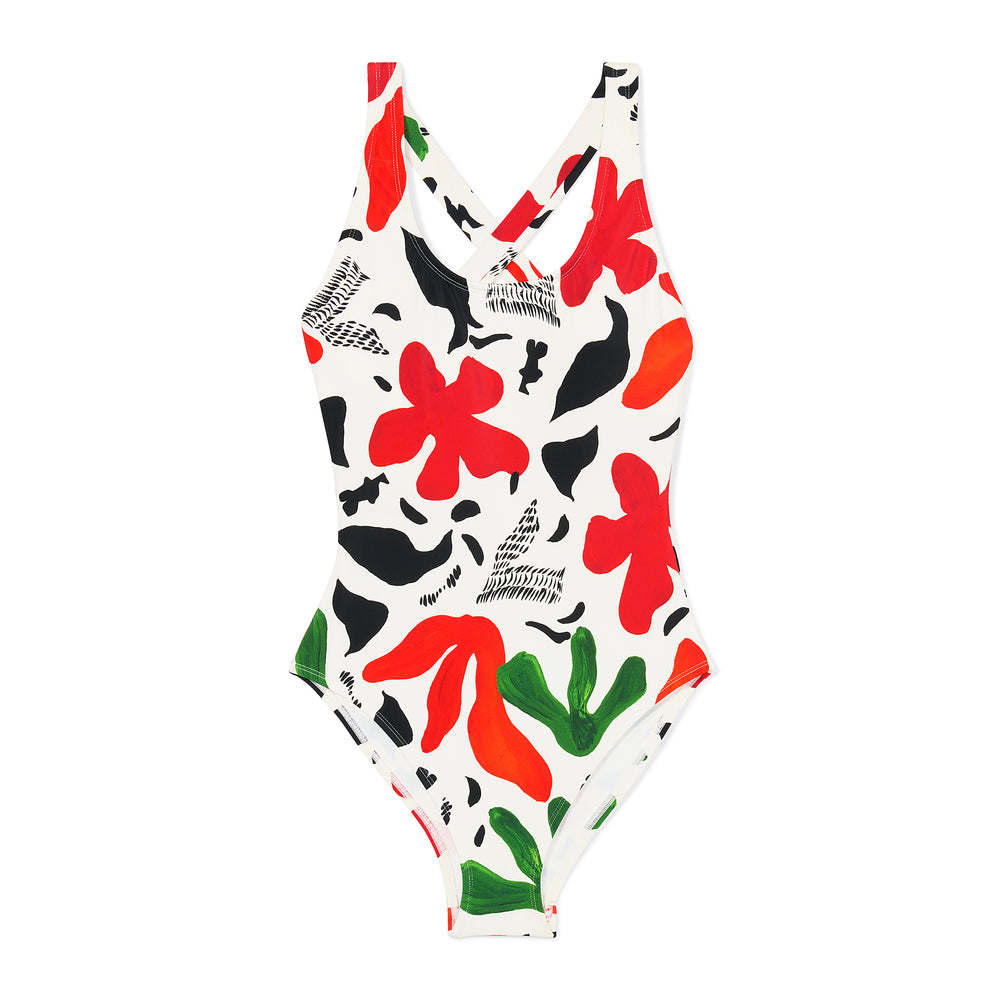 packshot image of the M.M.LaFleurxAndie Tulum One Piece in cutout floral