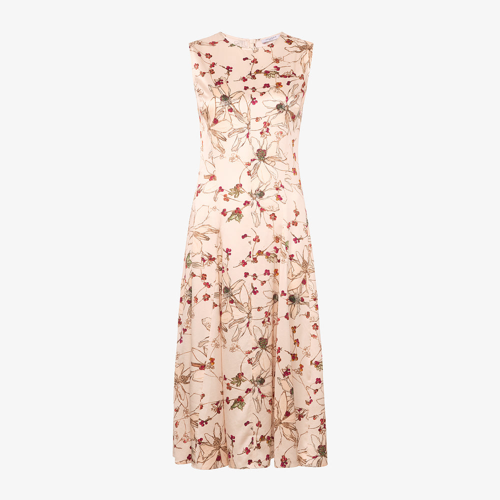 packshot image of the nyla dress in botanical print