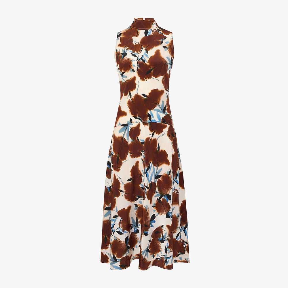 Floral patterned dress on a white background