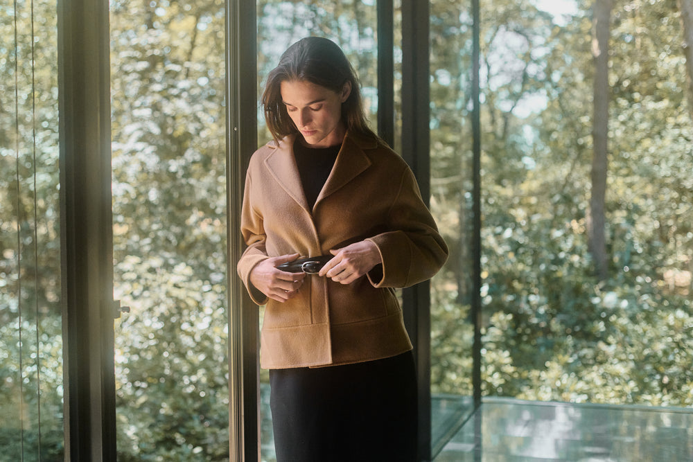 Nonchi Cashmere Viki Short Coat, Fawn, image 11 of 16