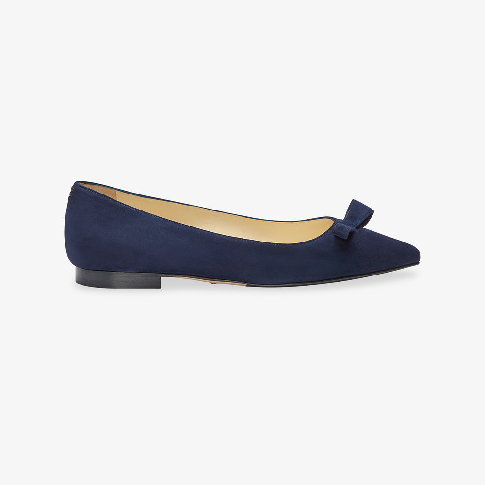image of the natalie flat in navy suede