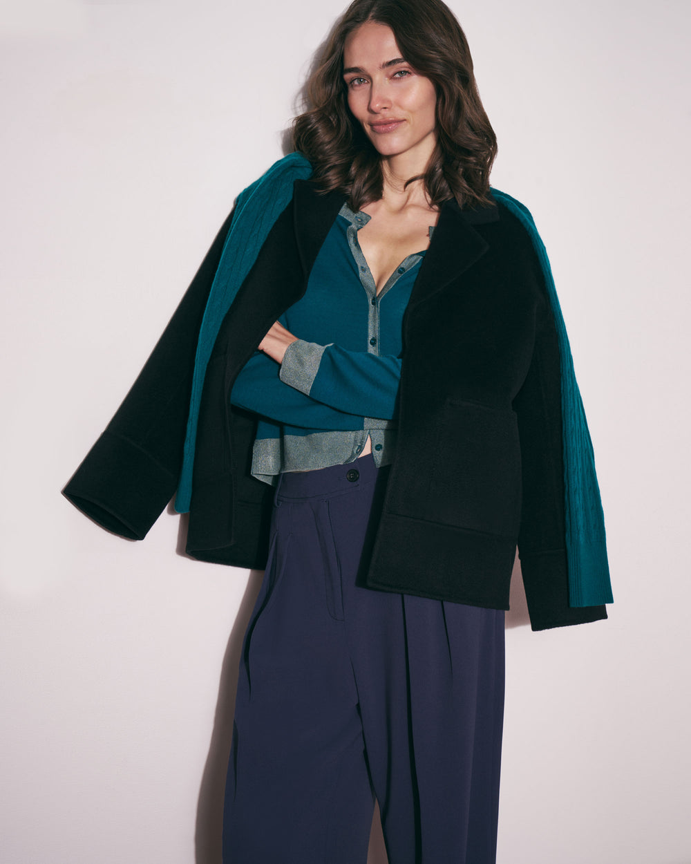 Clementine Cardigan, Deep Peacock, image 6 of 8