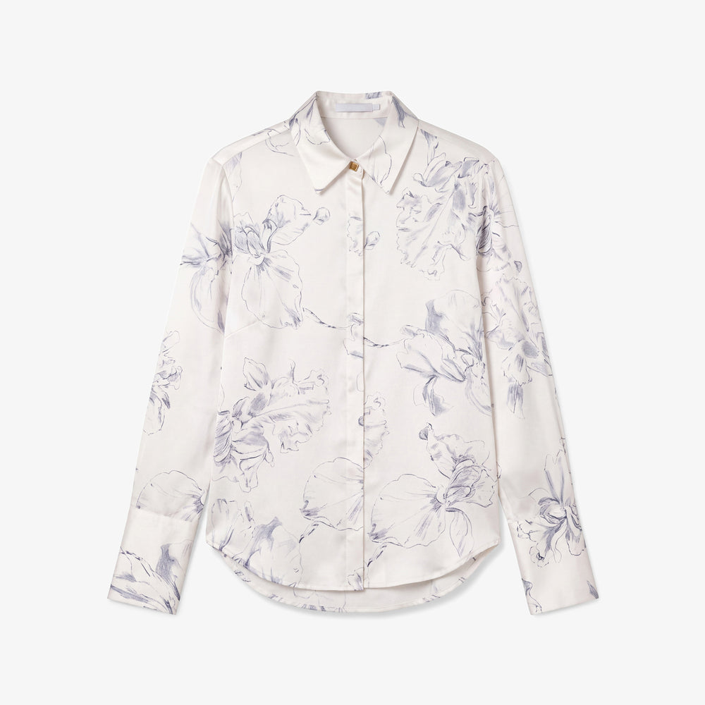 Tatum Button-Down Shirt, Fine Line Floral, image 7 of 7