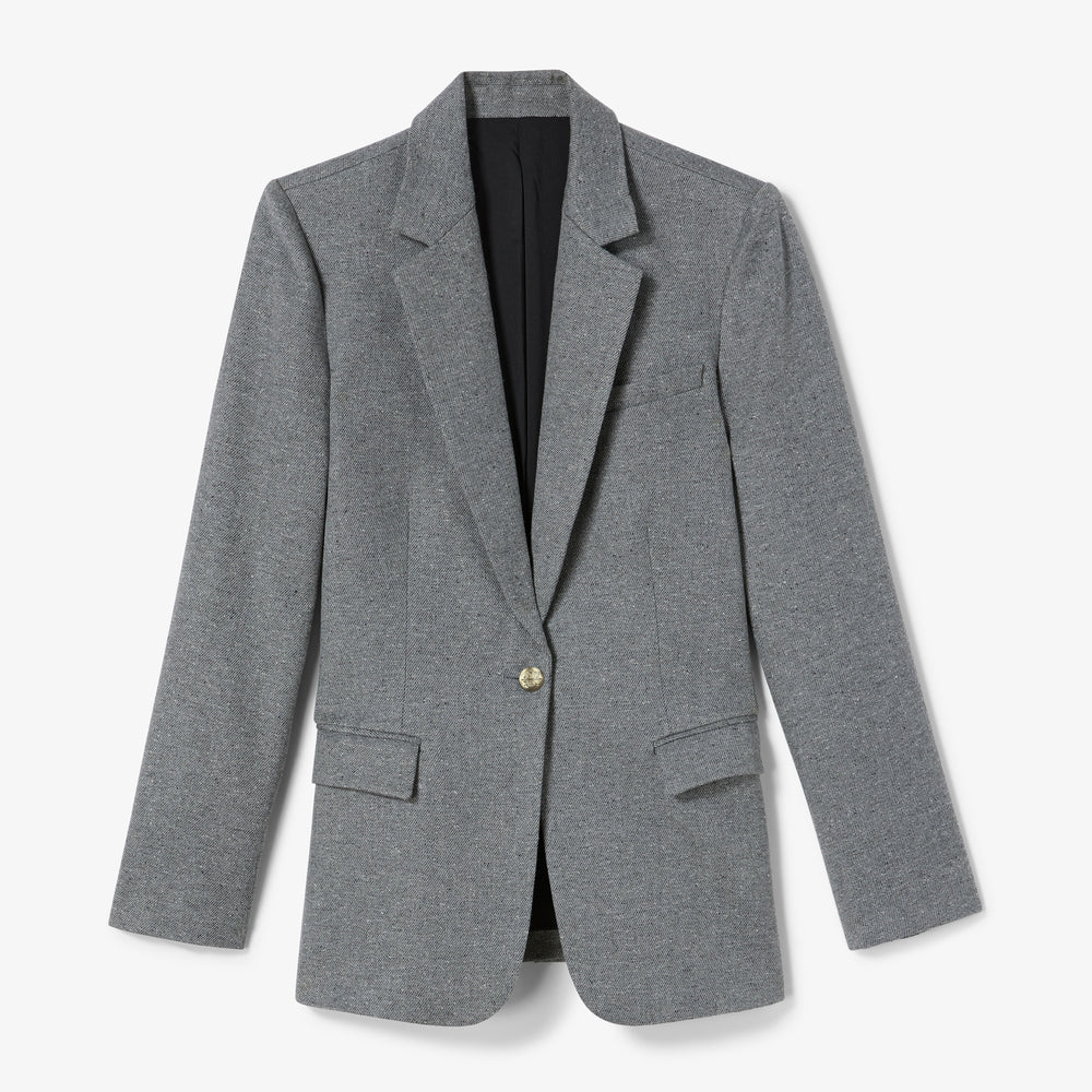 Gray blazer on a light gray background