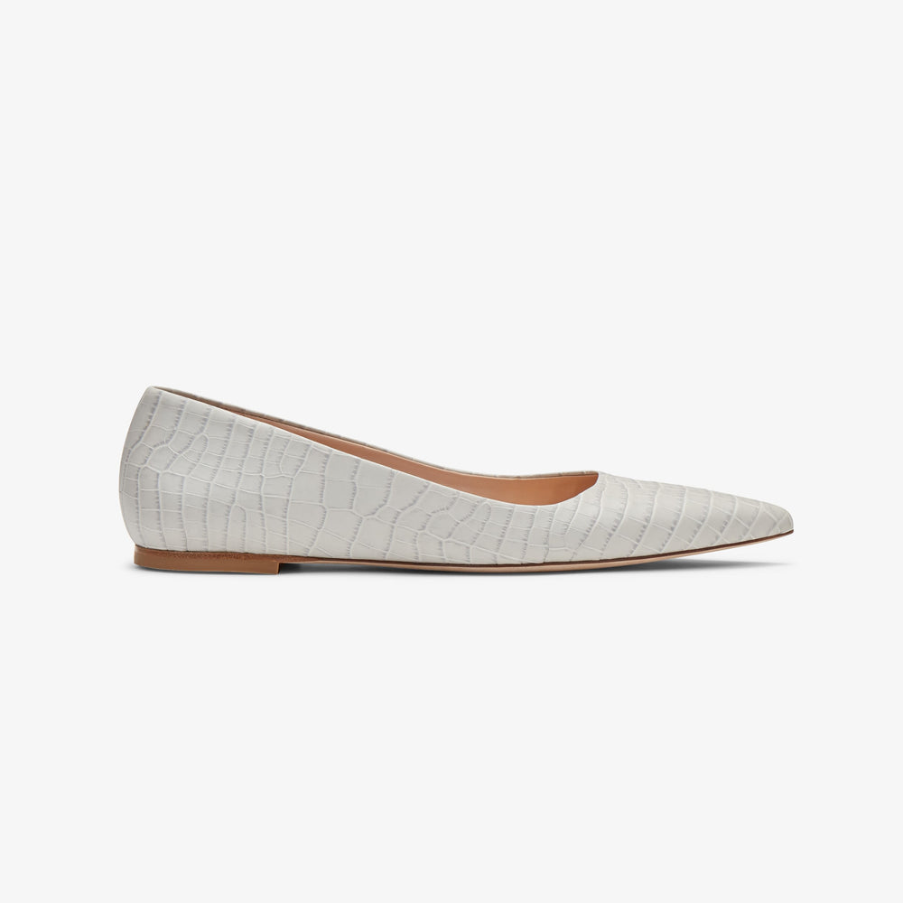 Packshot image of the Rowan Flat--Embossed Croc in Gray