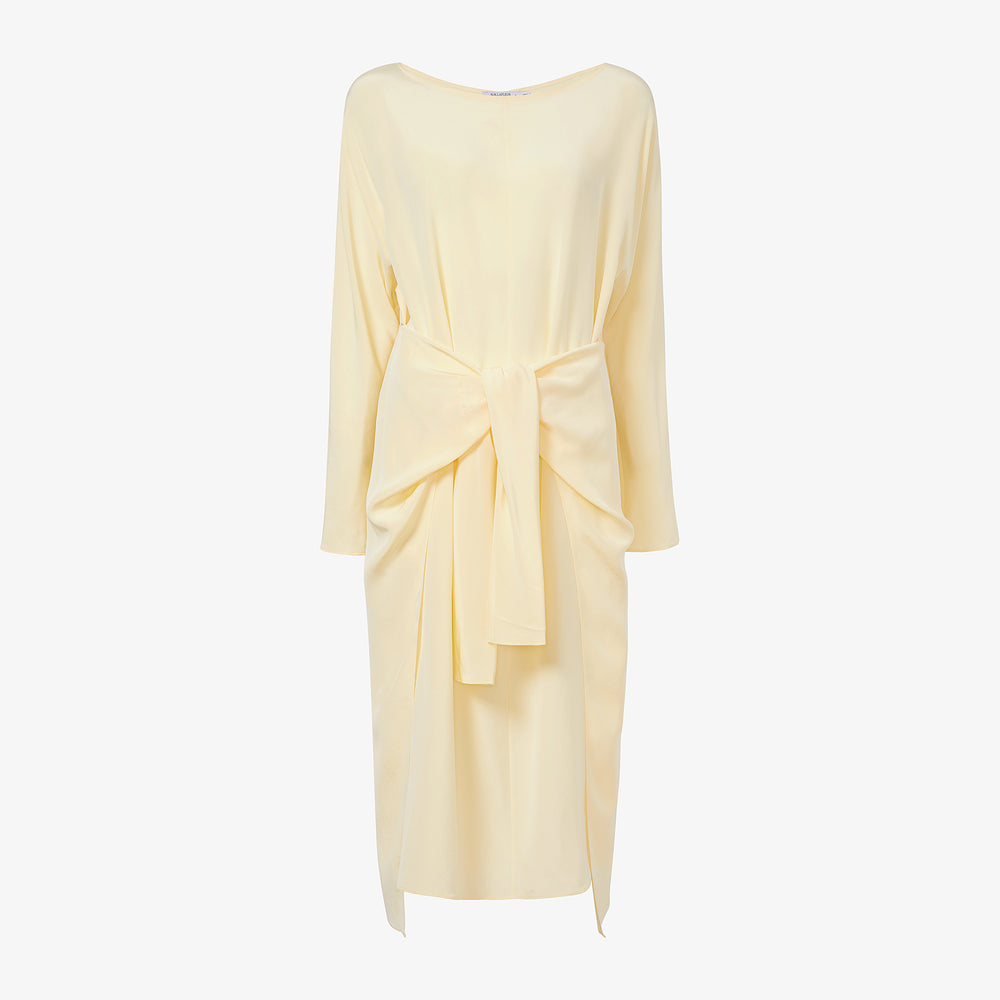 Packshot image of the Rashmeen Dress - Washable Silk in Parchment