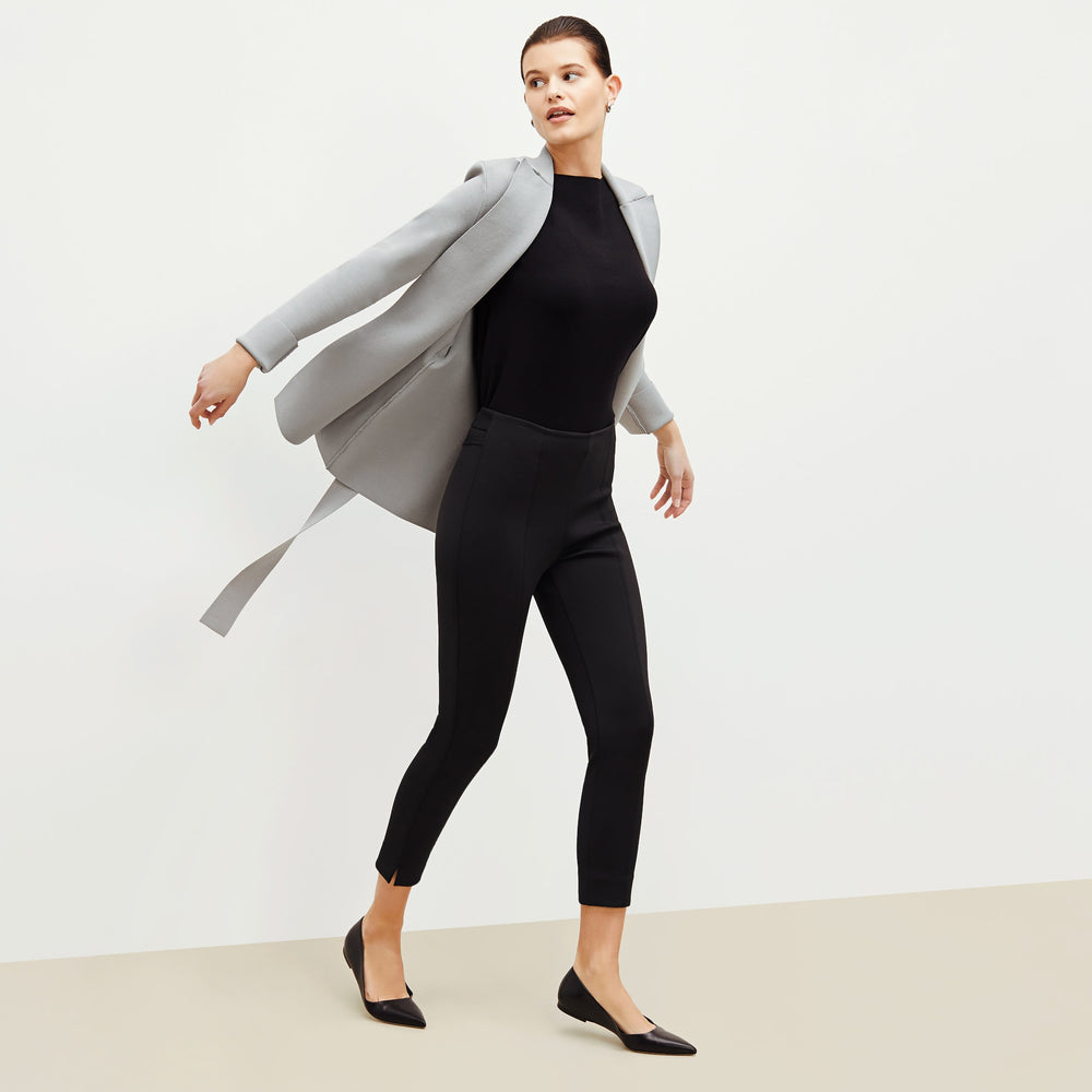 image of a woman wearing the shaw pant in black