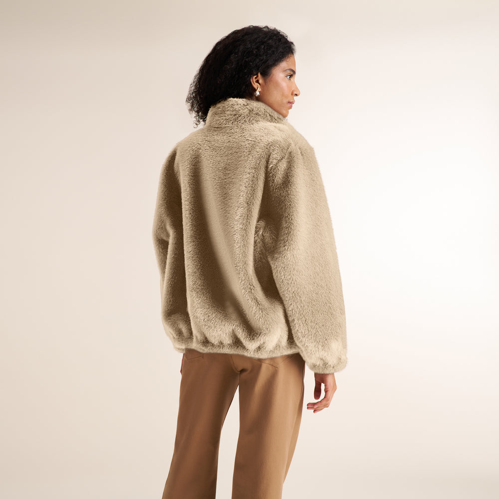 Frisson Fur Palomino Reversible Jacket - Faux Fur :: Palomino/Ivory