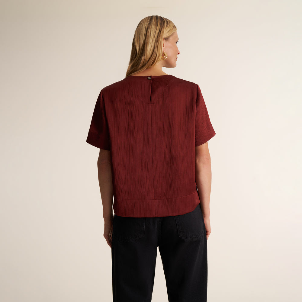 Annika Fancy Tee, Redwood, image 4 of 8