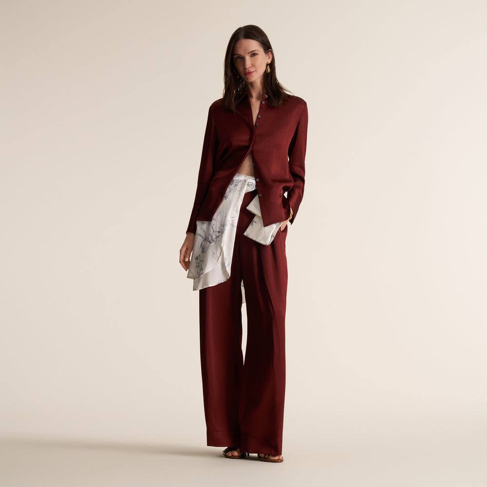 Bia Pleated Trouser, Redwood, image 10 of 14