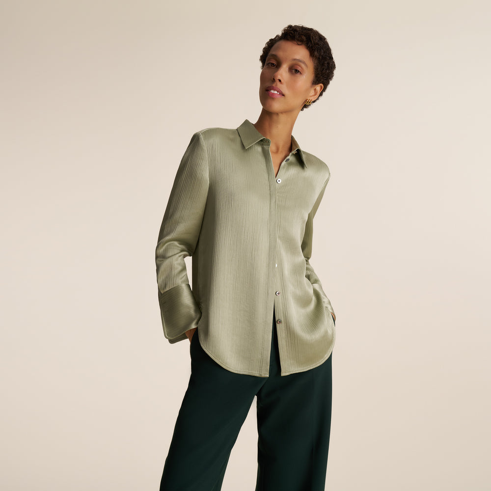 Tatum Button-Down Shirt, Light Sage, image 1 of 8