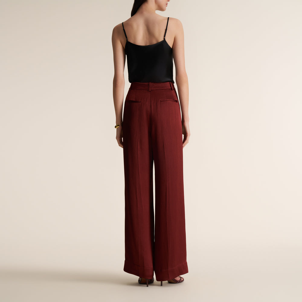 Bia Pleated Trouser, Redwood, image 4 of 14