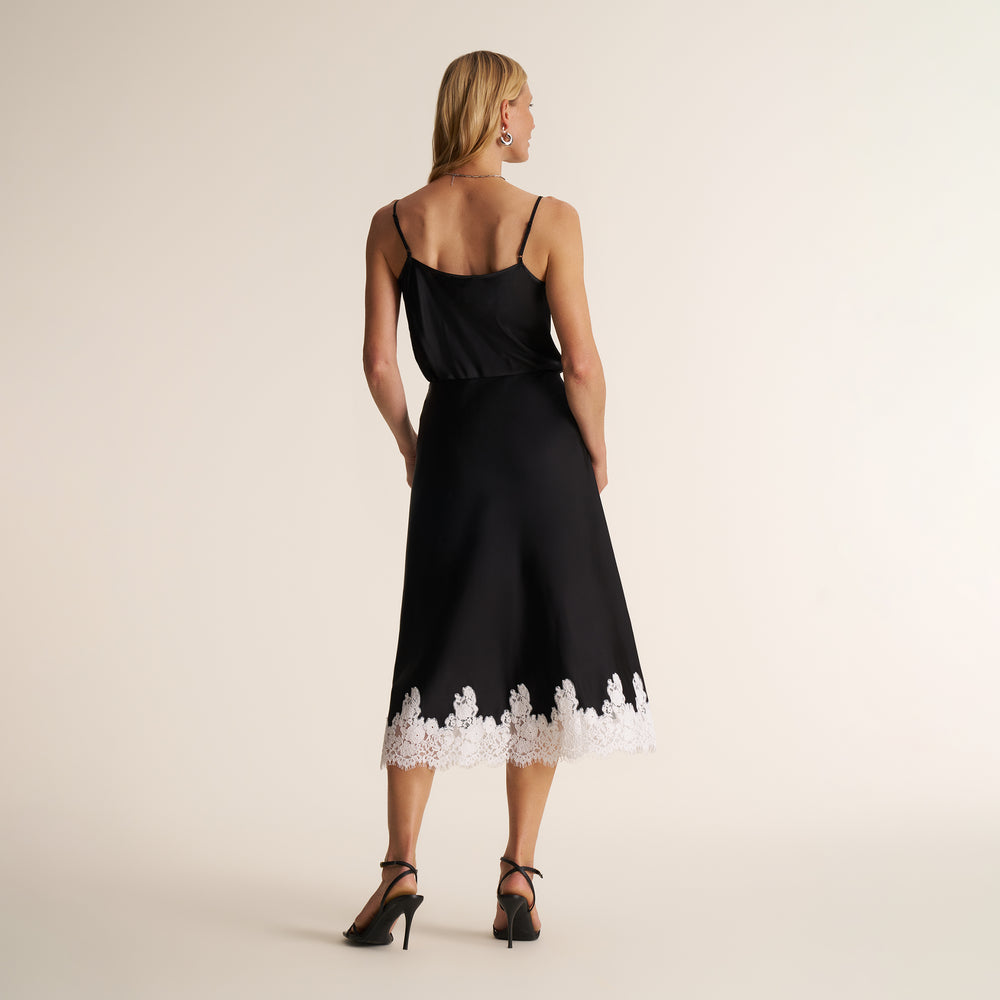 Orchard Slip Skirt, Black/Ivory, image 2 of 9