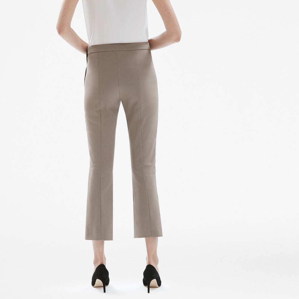 back image of a woman wearing the oshima pants in russet