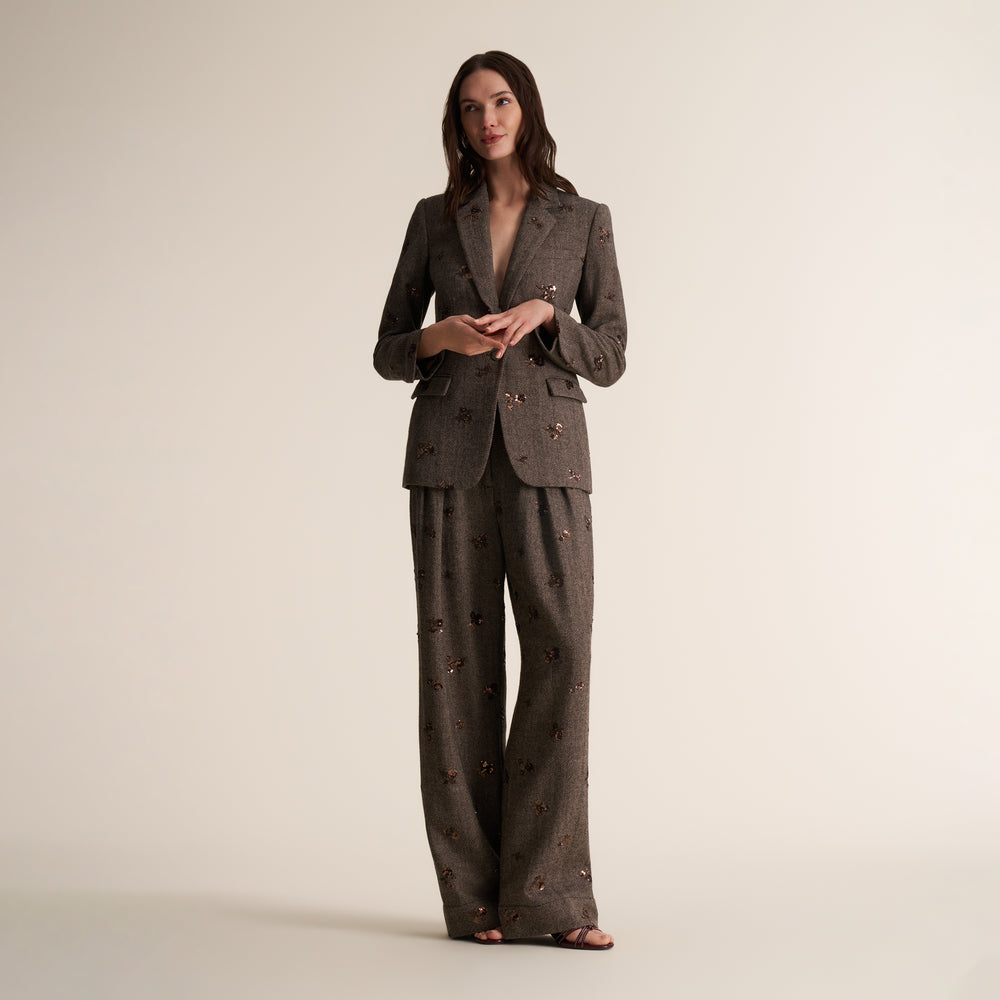Bia Pleated Trouser, Brown Multi, image 7 of 10