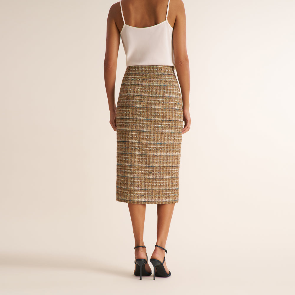 Jumi Pencil Skirt - Artisan Weave :: Wheat Multi