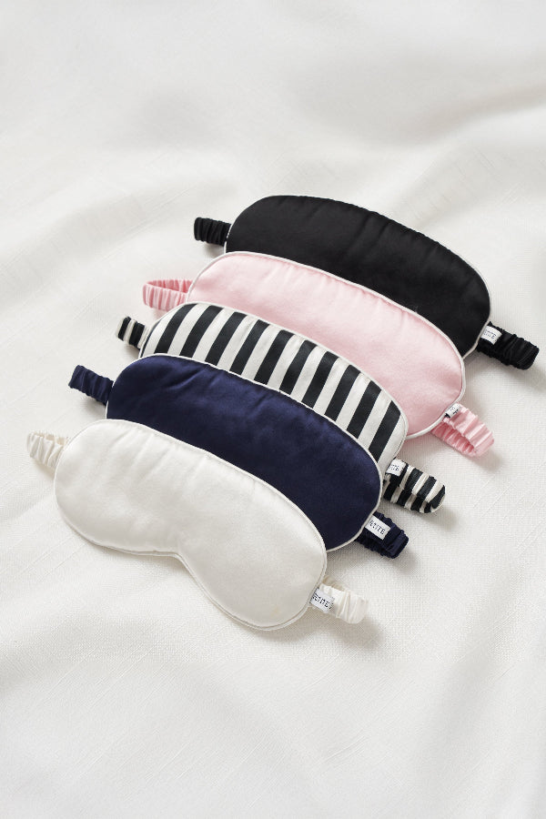 Petite Plume Silk Sleep Mask in Black