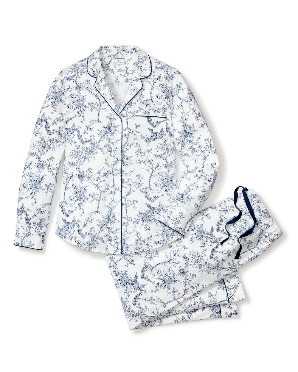 Floral pajama set on a white background