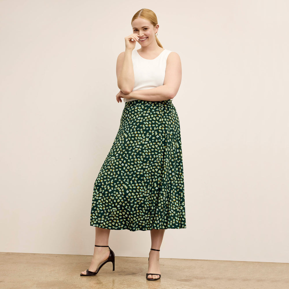 Front image of the Ara skirt in Kaleidoscope Print