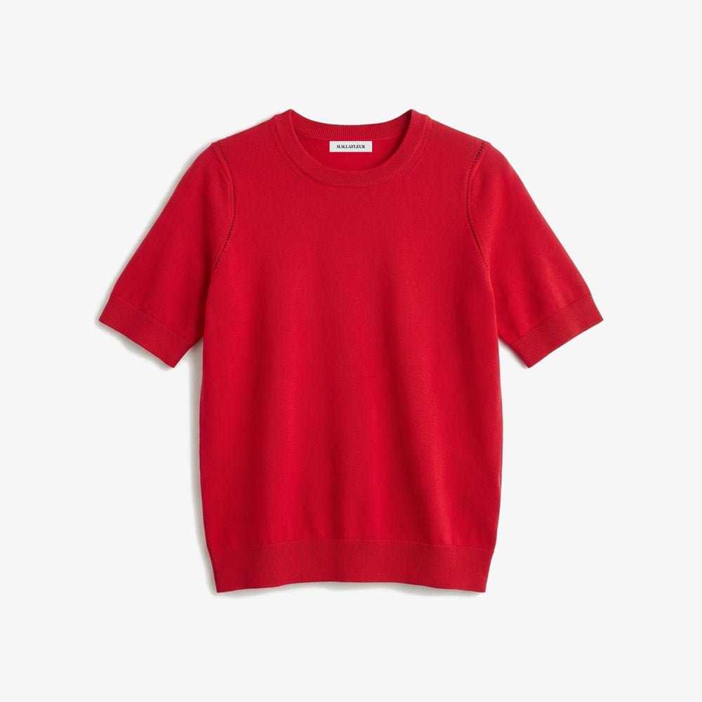 Becca Pointelle Tee - 365 Cotton Silk Knit :: Red Ribbon