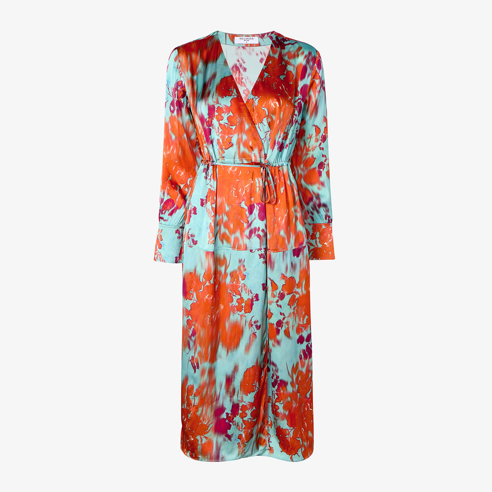 Still image of the Deana Dress in Ombre Floral Printed Viscose