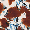 Patterned fabric with brown, blue, and white design 
