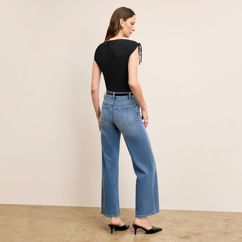 Dotty Cinch-Sleeve Top