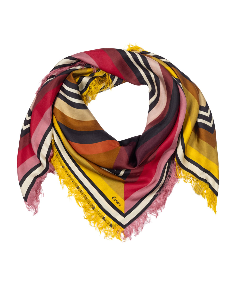 Echo Half and Half Oversized Silk Square Scarf