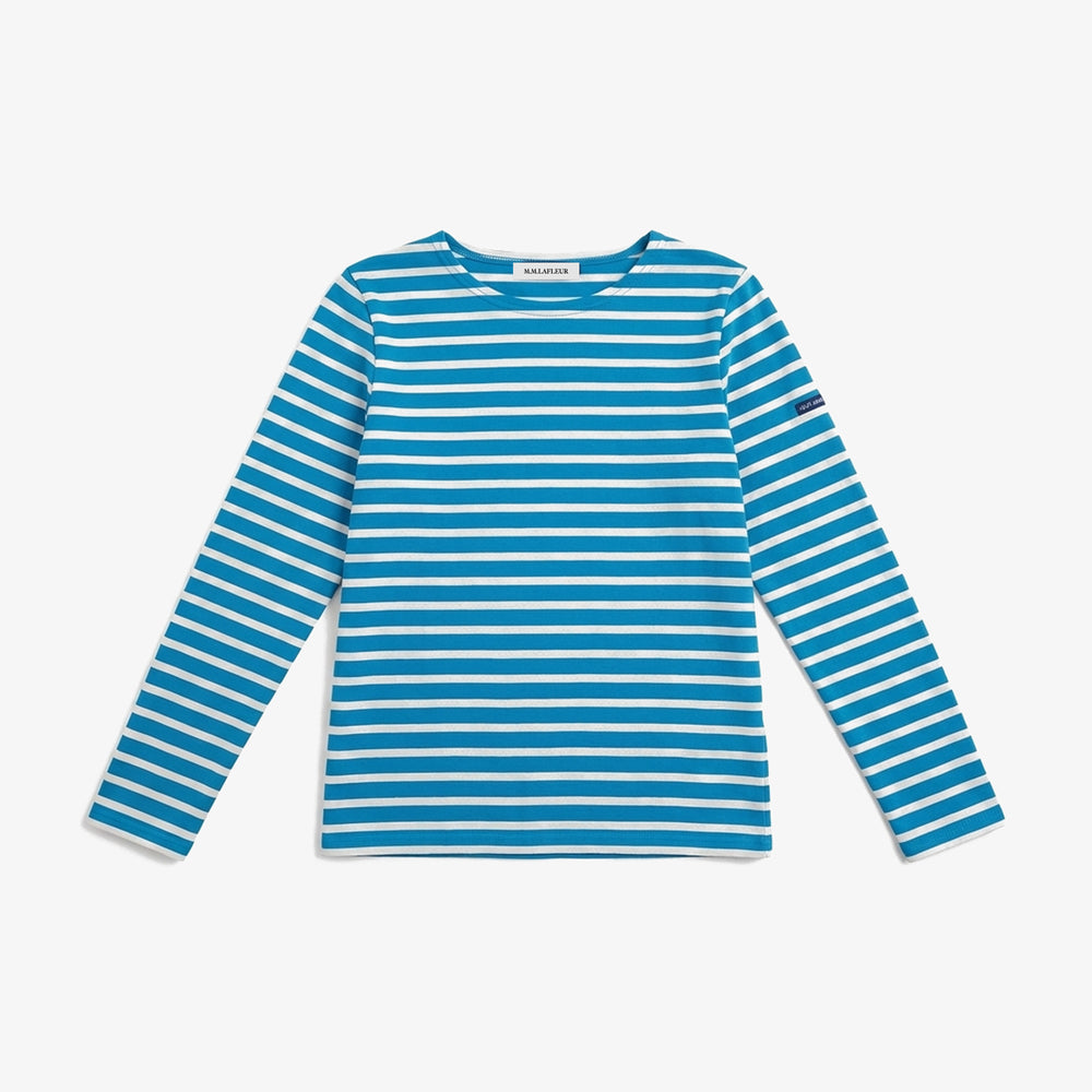 image of blue and white stripe top.