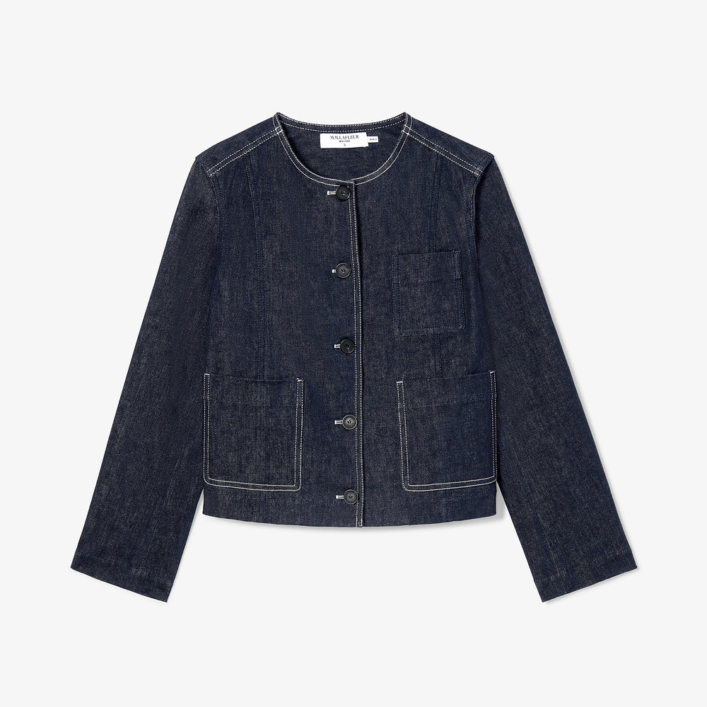 packshot image of the kane jacket in midnight wash