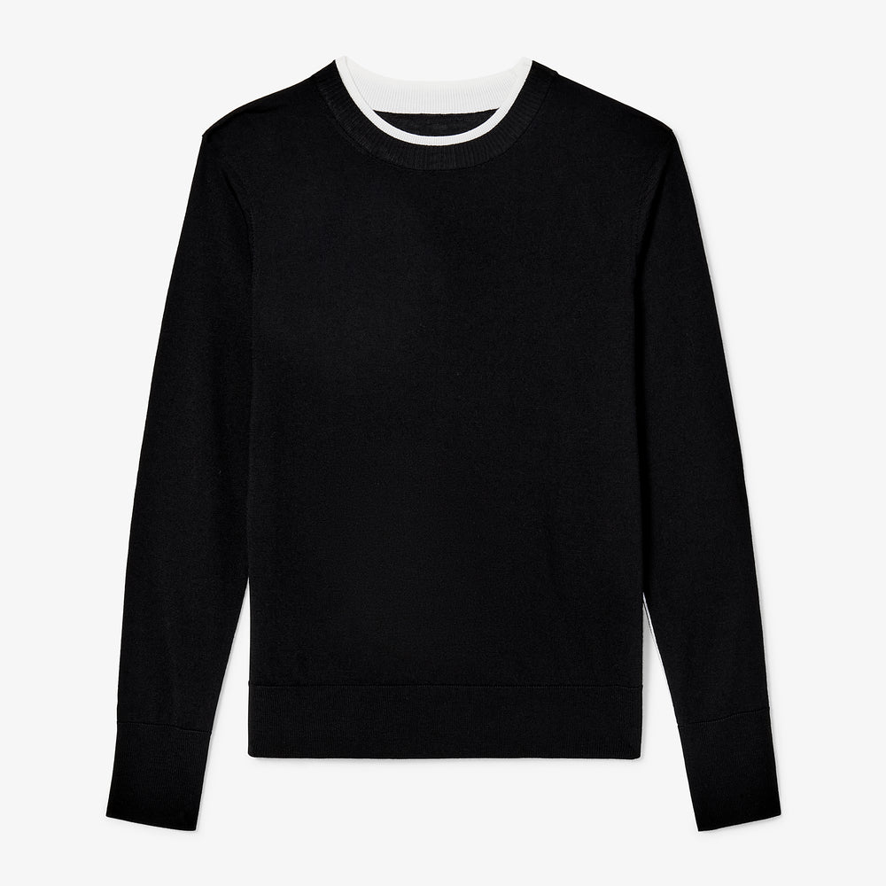 packshot image of the kit sweater in black/ivory
