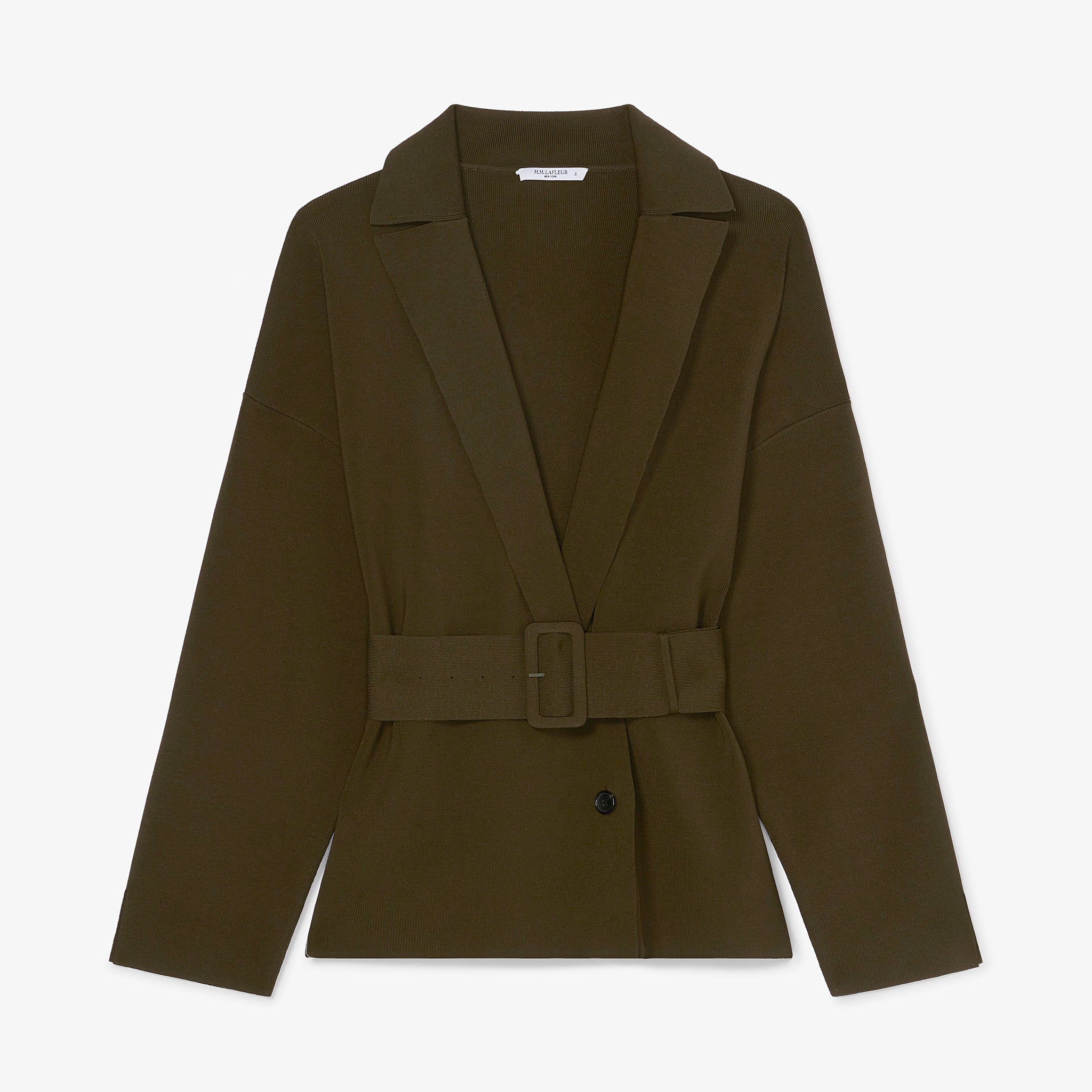 packshot image of the yuwei jardigan in dark elm