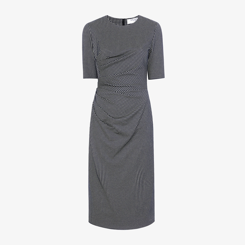 packshot image of the ciela dress in stretch houndstooth