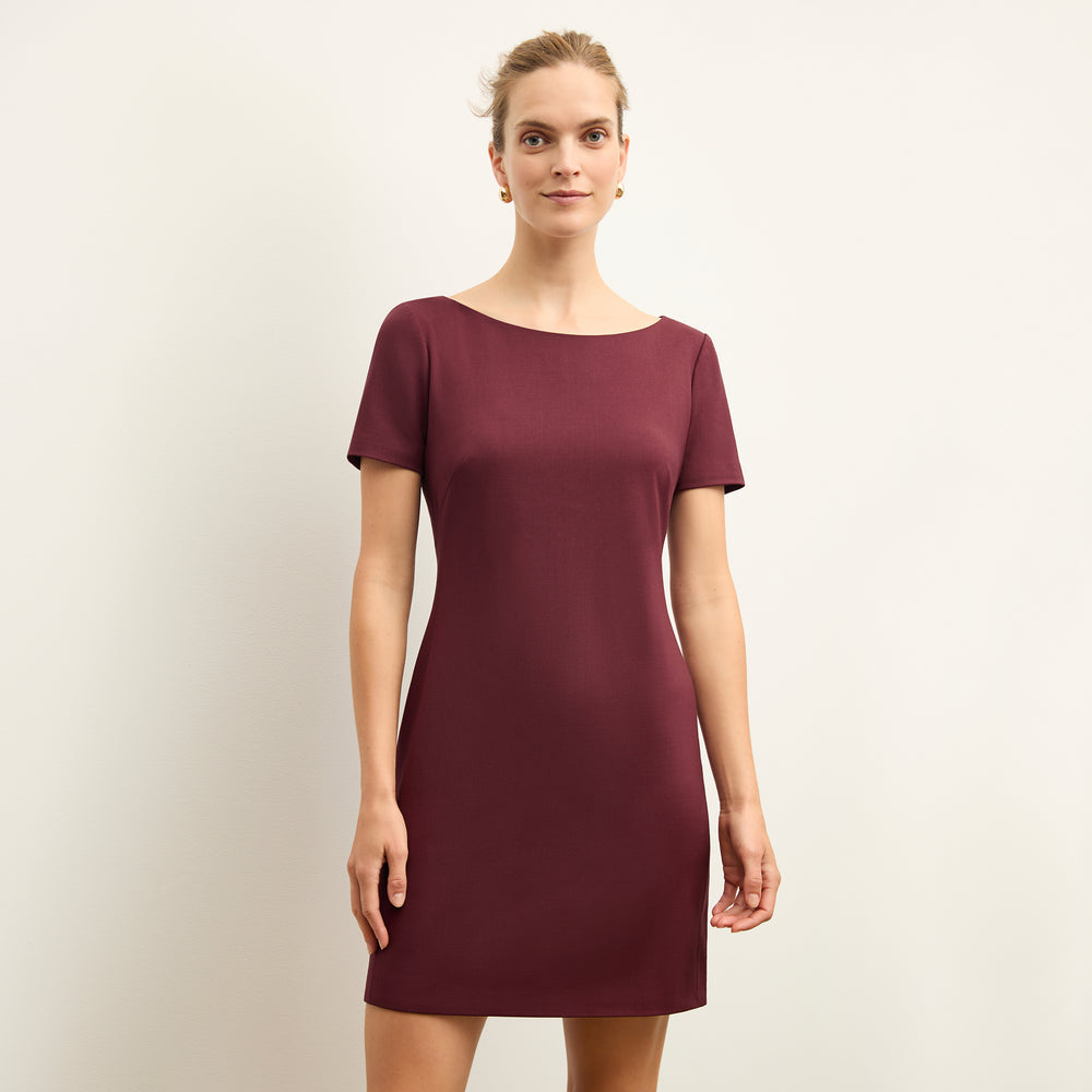 front image of a woman wearing the rosie dress in shiraz