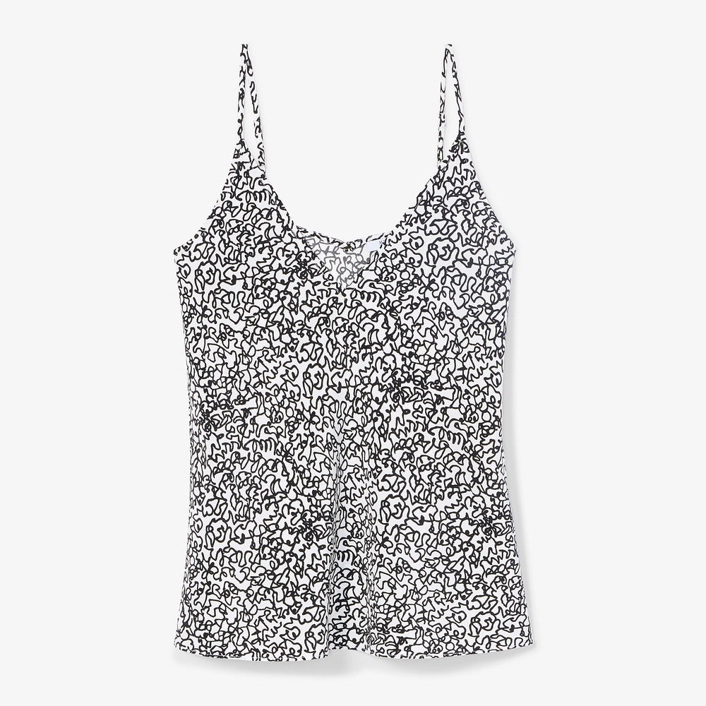 packshot image of the lisey cami in scribble print