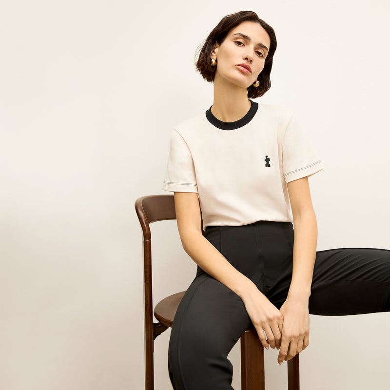 Leslie T-Shirt Contrast with Embroidery