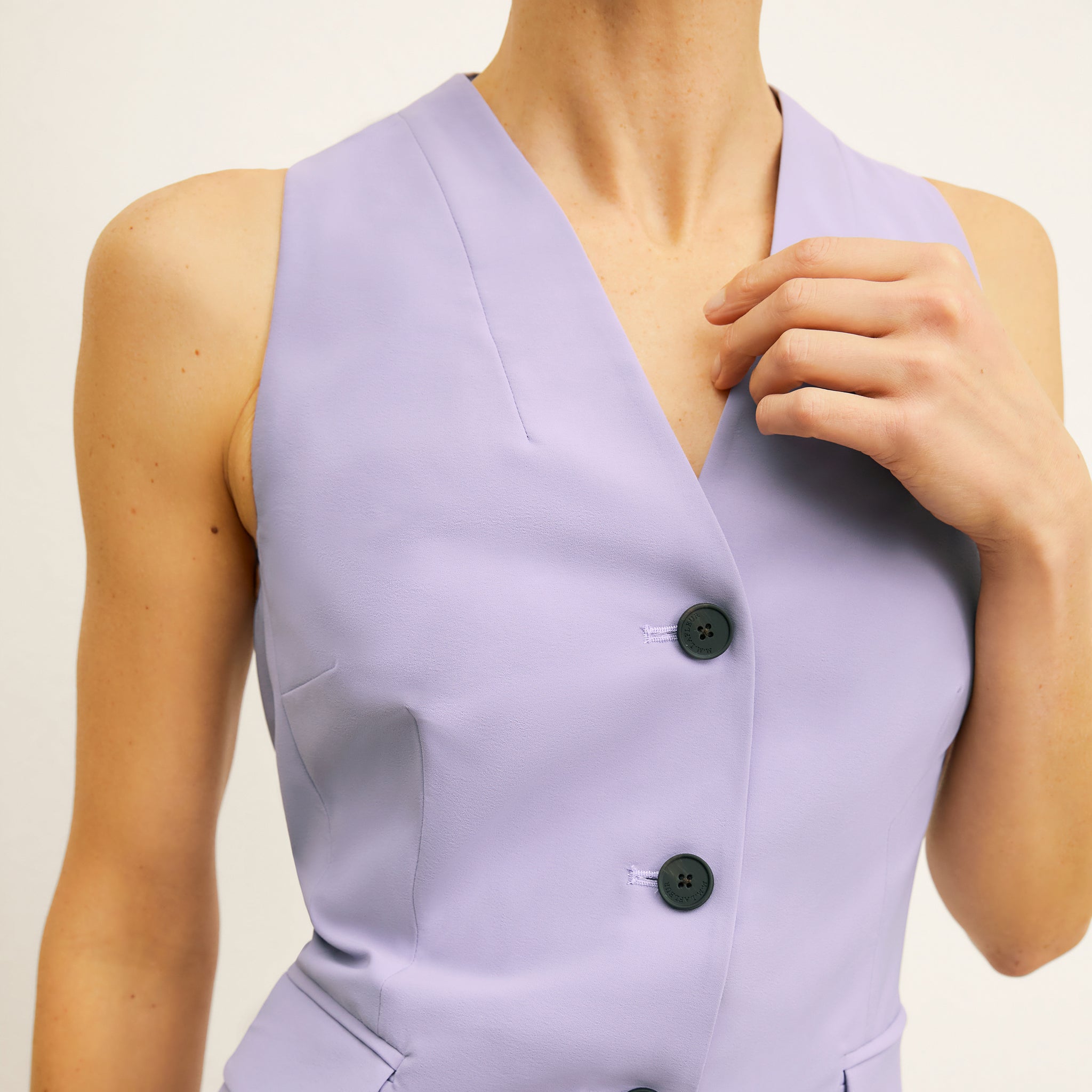 Front image of a woman wearing the Cassandra dress